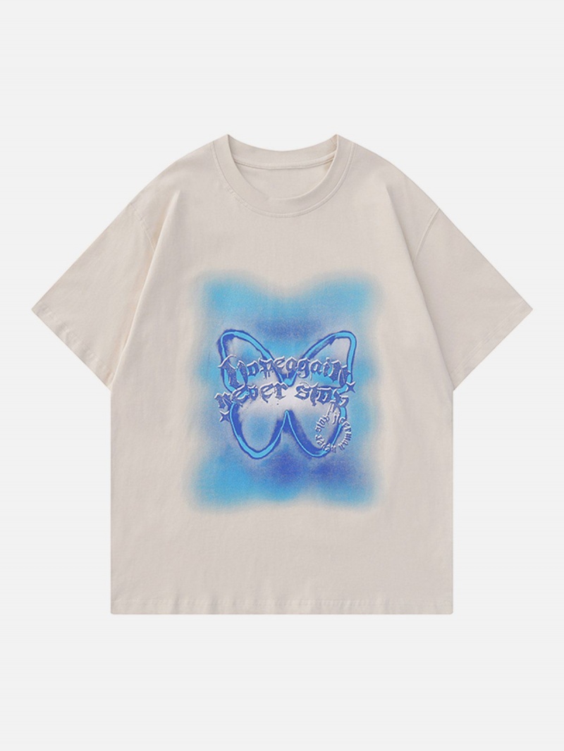 Blanche  T Shirts Aelfric Eden Butterfly Print Dip-dye Tee - CMH-2155499